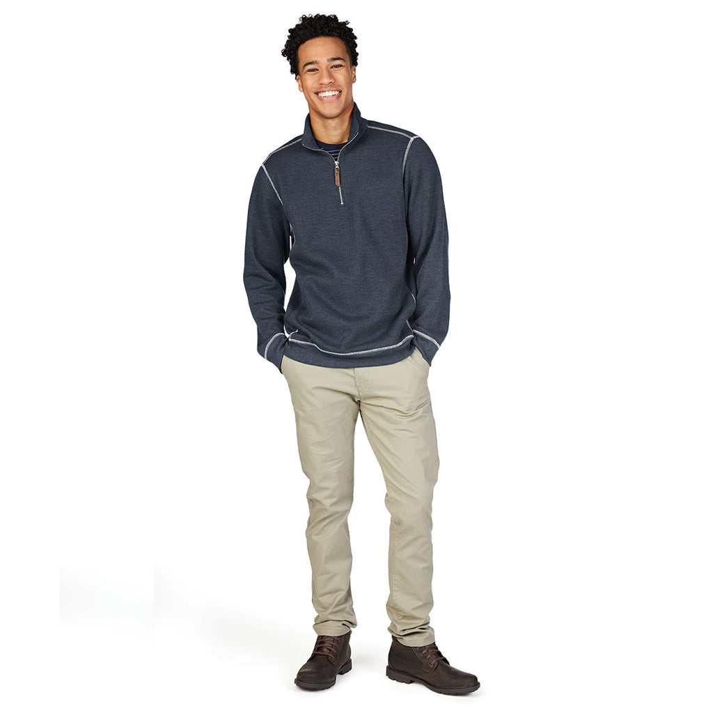 Charles River Men's Navy/Heather Conway Flatback Rib Pullover