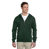 Jerzees Men's Forest Green 8 Oz. Nublend Fleece Full-Zip Hood