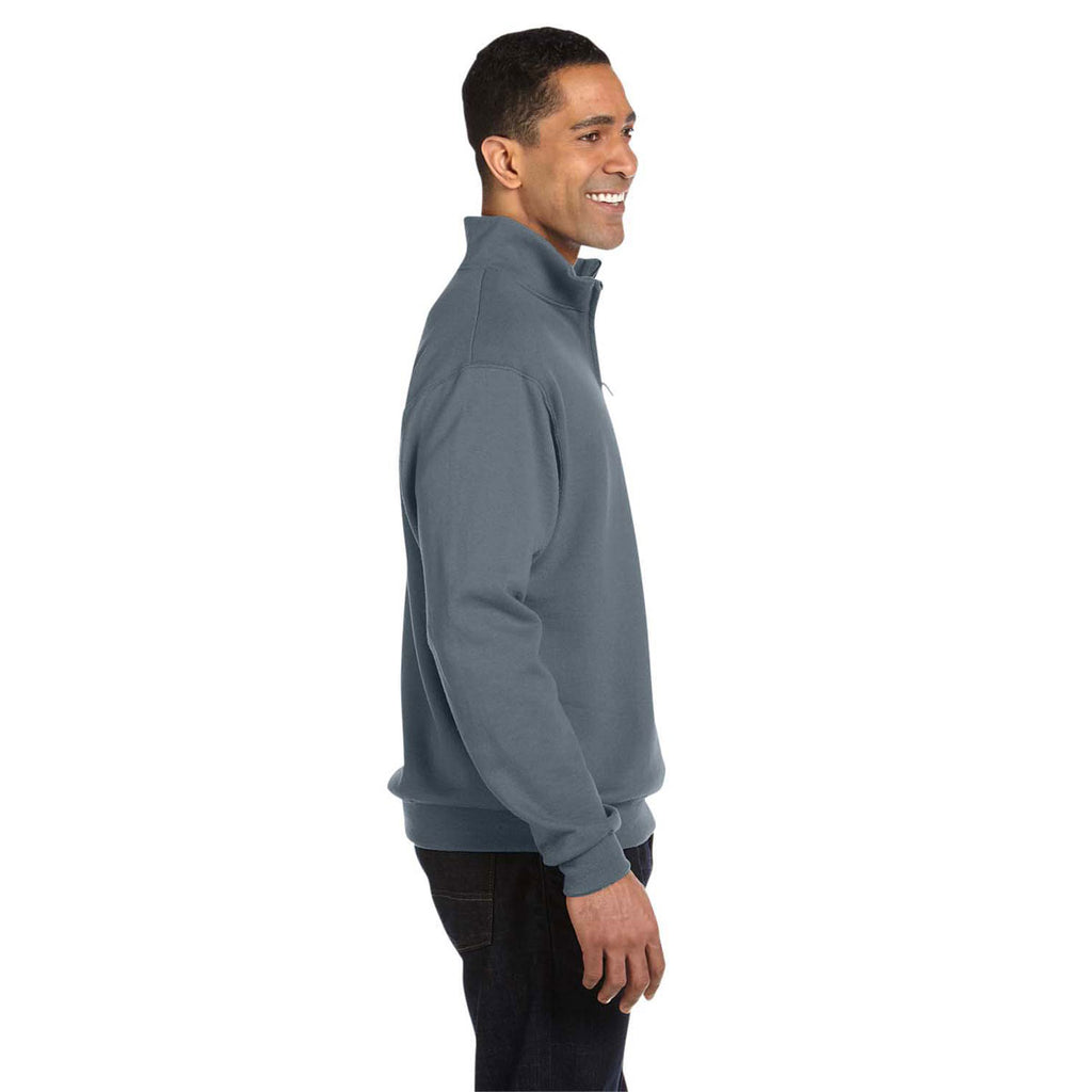 Jerzees Men's Charcoal Grey 8 Oz. Nublend Quarter-Zip Cadet Collar Sweatshirt