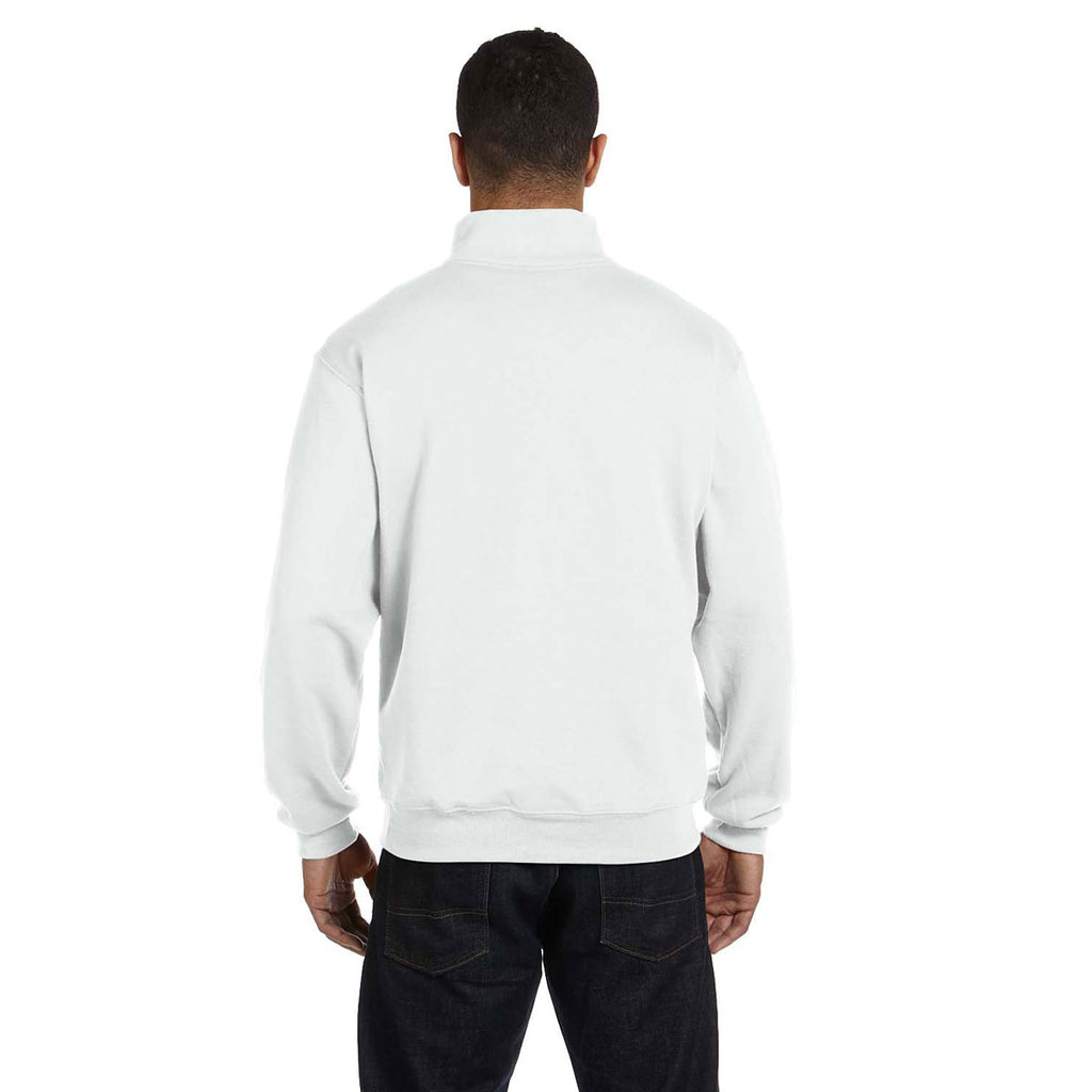 Jerzees Men's White 8 Oz. Nublend Quarter-Zip Cadet Collar Sweatshirt