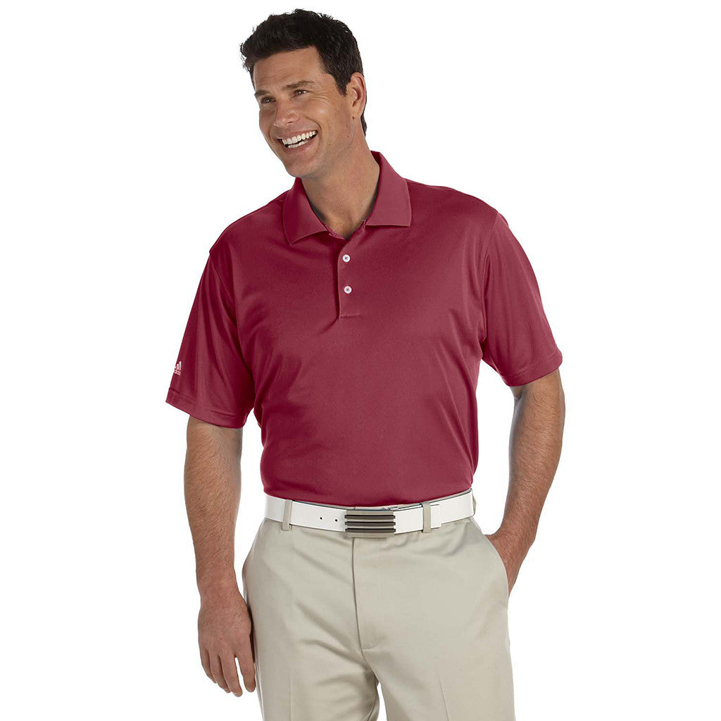adidas Golf Men's ClimaLite Cardinal Red S/S Basic Polo
