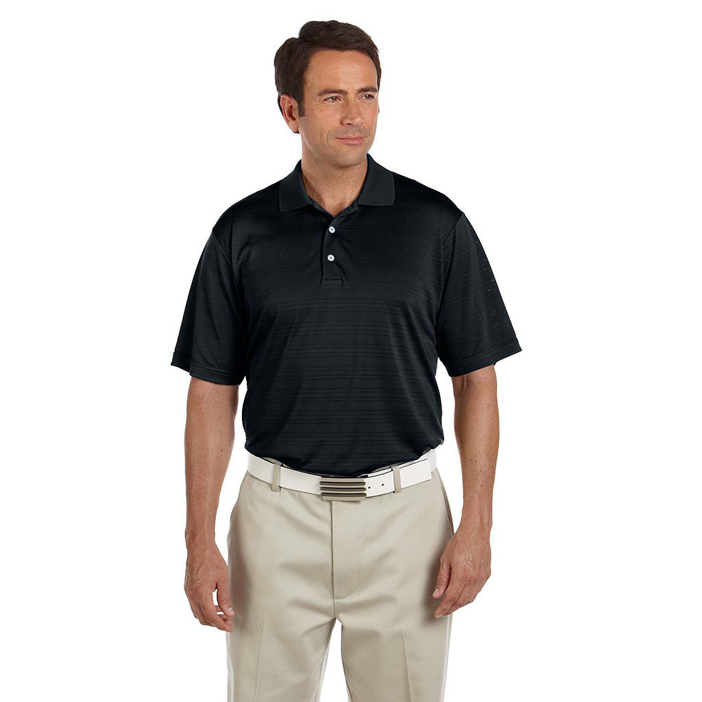 adidas Golf Men's ClimaLite Black S/S Textured Polo