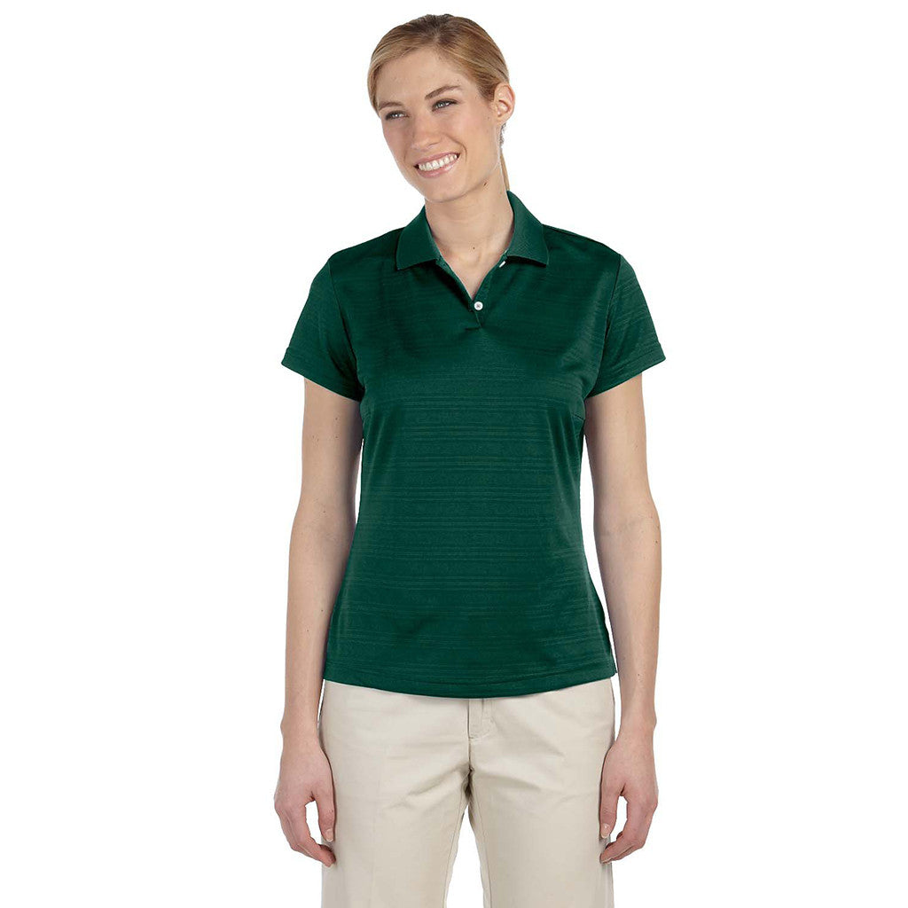 adidas Golf Women's ClimaLite Forest Green S/S Textured Polo