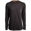 Timberland Men's Jet Black PRO Base Plate Long-Sleeve T-Shirt