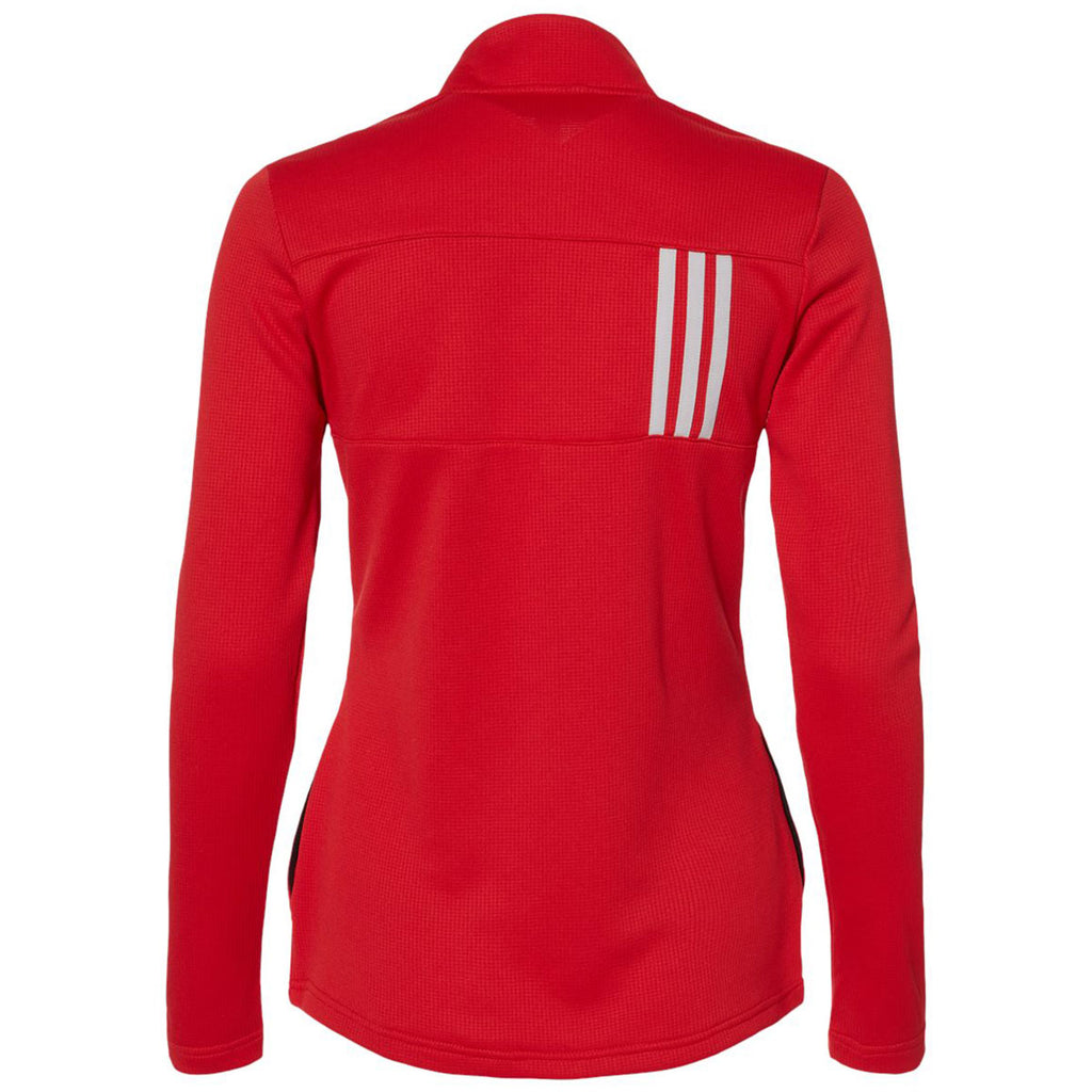 adidas Women's Team Collegiate Red/Grey Two 3-Stripes Double Knit Full-Zip
