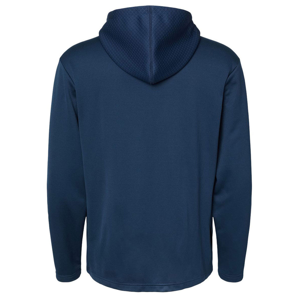 adidas Men's Collegiate Navy Textured Mix Media Hooded Sweatshirt