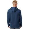 adidas Men's Collegiate Navy Textured Mix Media Hooded Sweatshirt