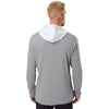 adidas Men's Grey Three Textured Mix Media Hooded Sweatshirt