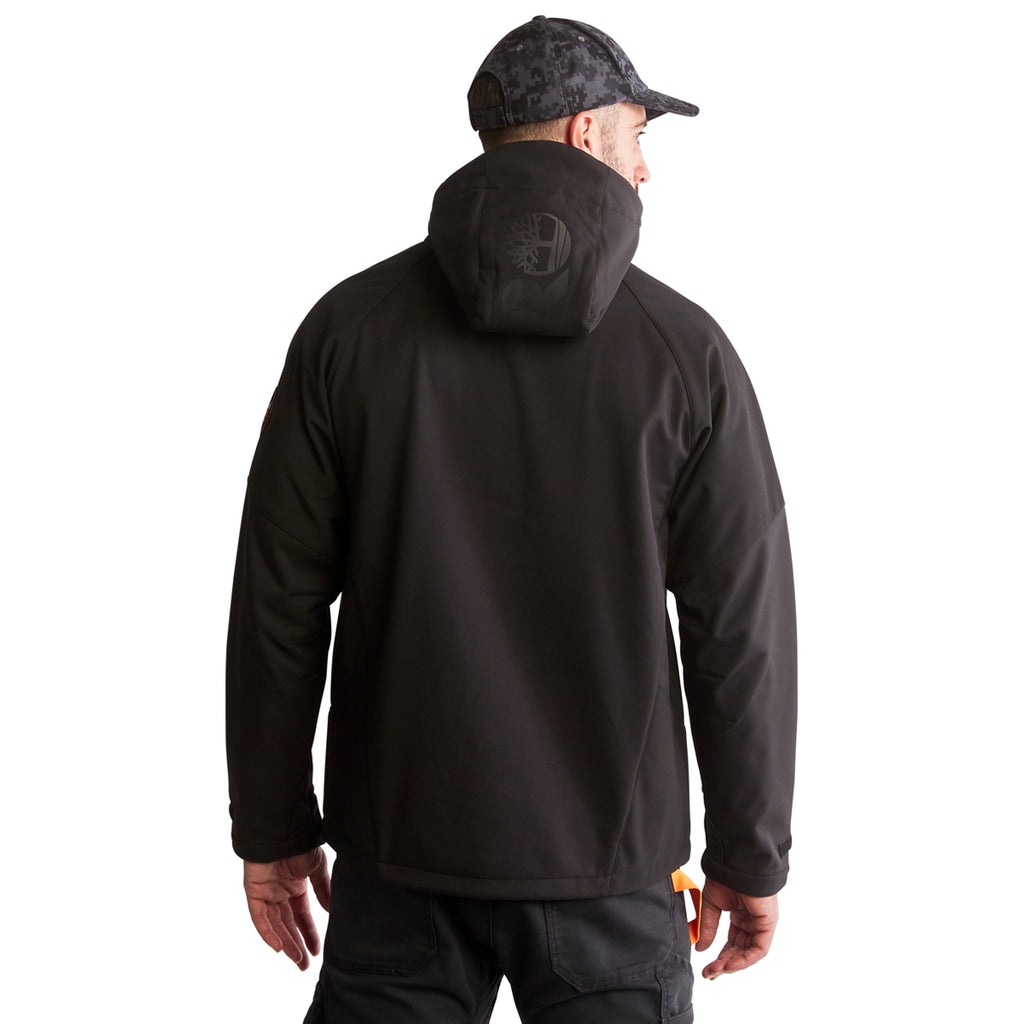 Timberland Men's Black PRO Powerzip Hooded Softshell Jacket