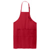 Port Authority Red Easy Care Extra Long Bib Apron with Stain Release