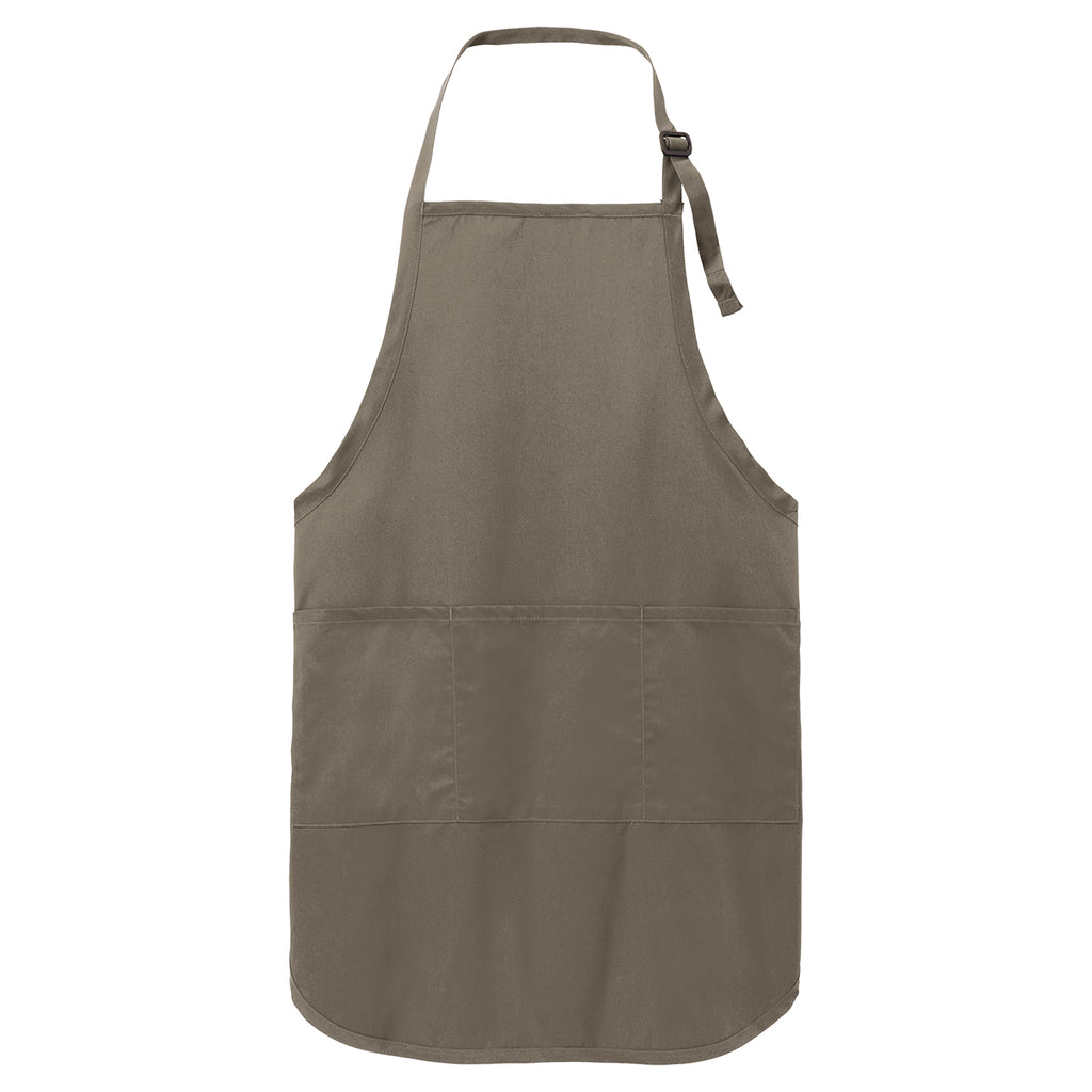 Port Authority Khaki Easy Care Full-Length Apron with Stain Release