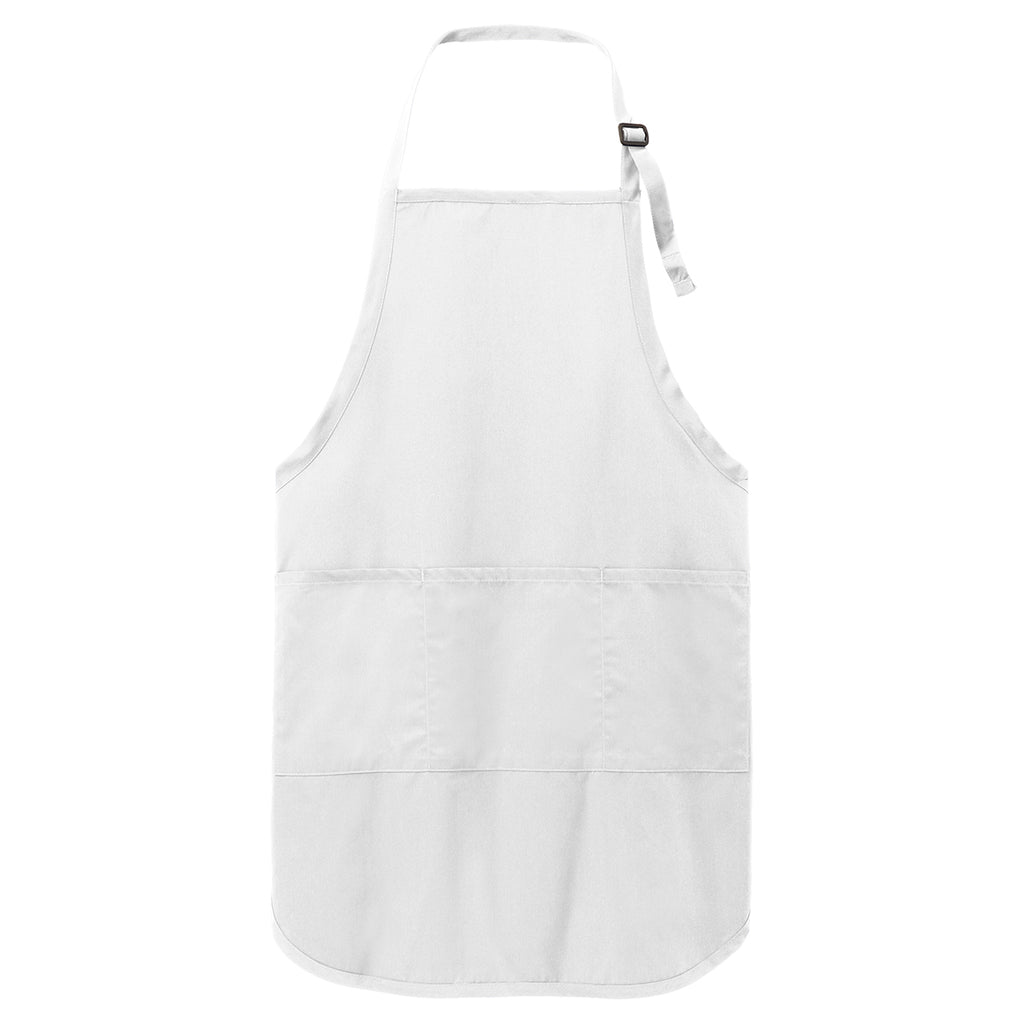 Port Authority White Easy Care Full-Length Apron with Stain Release