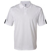 adidas Golf Men's White/Black Climalite 3-Stripes Cuff Sport Shirt