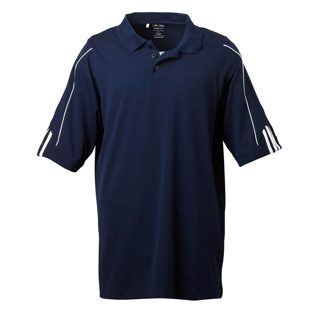 adidas Golf Men's ClimaLite Navy S/S 3-Stripe Cuff Polo