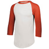 Augusta Sportswear Men's White/Orange 3/4-Sleeve Baseball Jersey