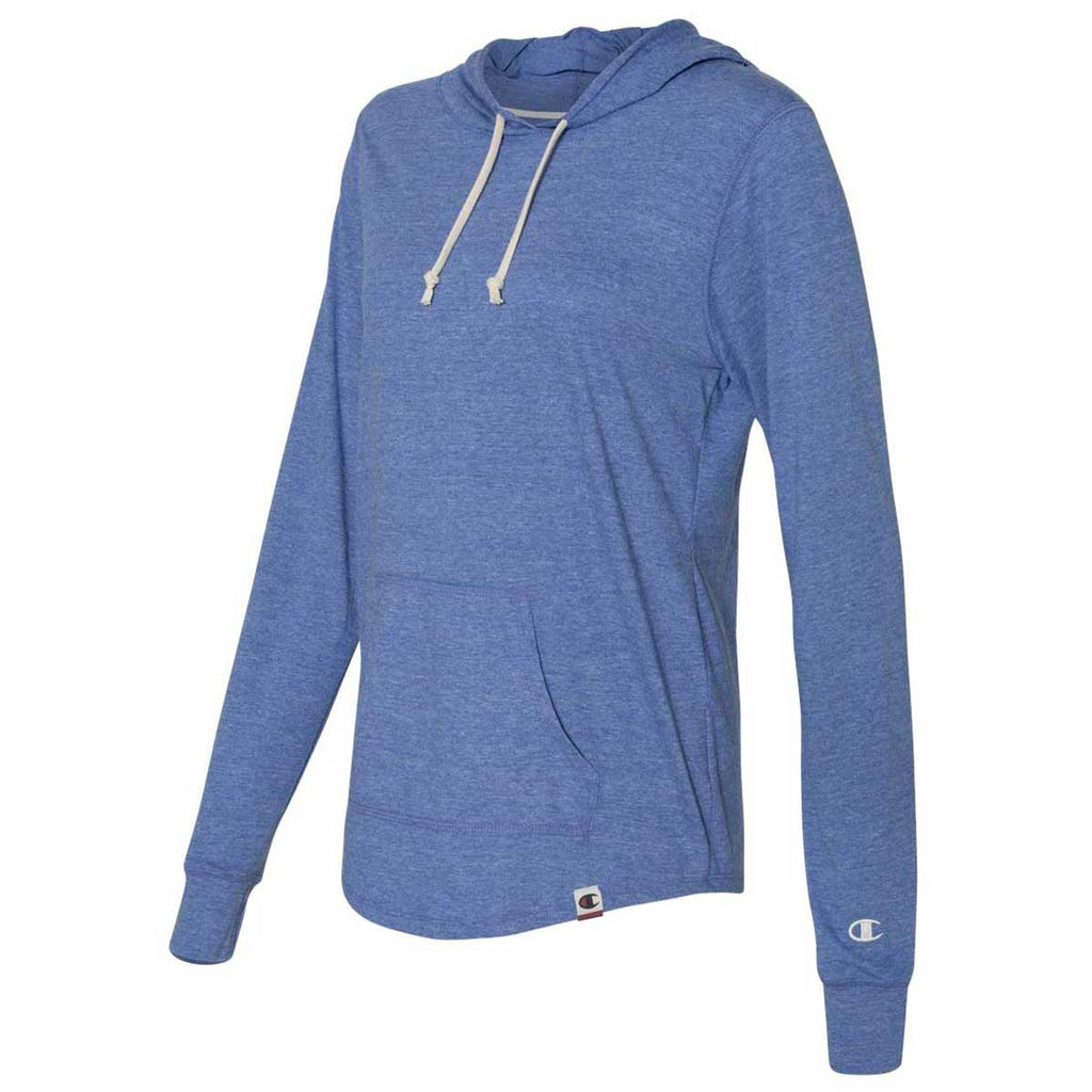 Champion Women's Athletic Royal Heather Originals Triblend Hooded Pullover