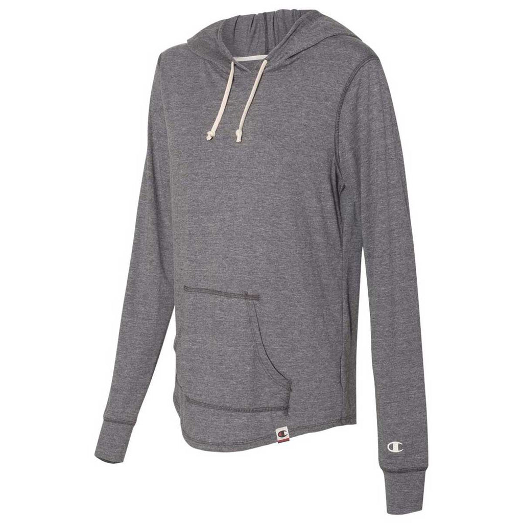 Champion Women's Charcoal Heather Originals Triblend Hooded Pullover