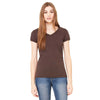 Bella + Canvas Women's Chocolate Jersey Short-Sleeve V-Neck T-Shirt