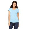 Bella + Canvas Women's Ocean Blue Jersey Short-Sleeve V-Neck T-Shirt