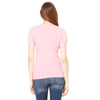Bella + Canvas Women's Neon Pink Jersey Short-Sleeve Deep V-Neck T-Shirt