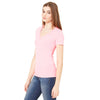 Bella + Canvas Women's Neon Pink Jersey Short-Sleeve Deep V-Neck T-Shirt