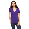Bella + Canvas Women's Team Purple Jersey Short-Sleeve Deep V-Neck T-Shirt