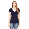 Bella + Canvas Women's Midnight Tissue Jersey Short-Sleeve Deep V-Neck T-Shirt