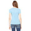 Bella + Canvas Women's Ocean Blue Sheer Mini Rib Short-Sleeve Scoop Neck T-Shirt
