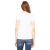 Bella + Canvas Women's White Sheer Mini Rib Short-Sleeve Scoop Neck T-Shirt