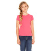 Bella + Canvas Girl's Fuchsia Stretch Rib Short-Sleeve T-Shirt
