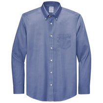 Brooks Brothers Men's Cobalt Blue Wrinkle-Free Stretch Pinpoint Shirt
