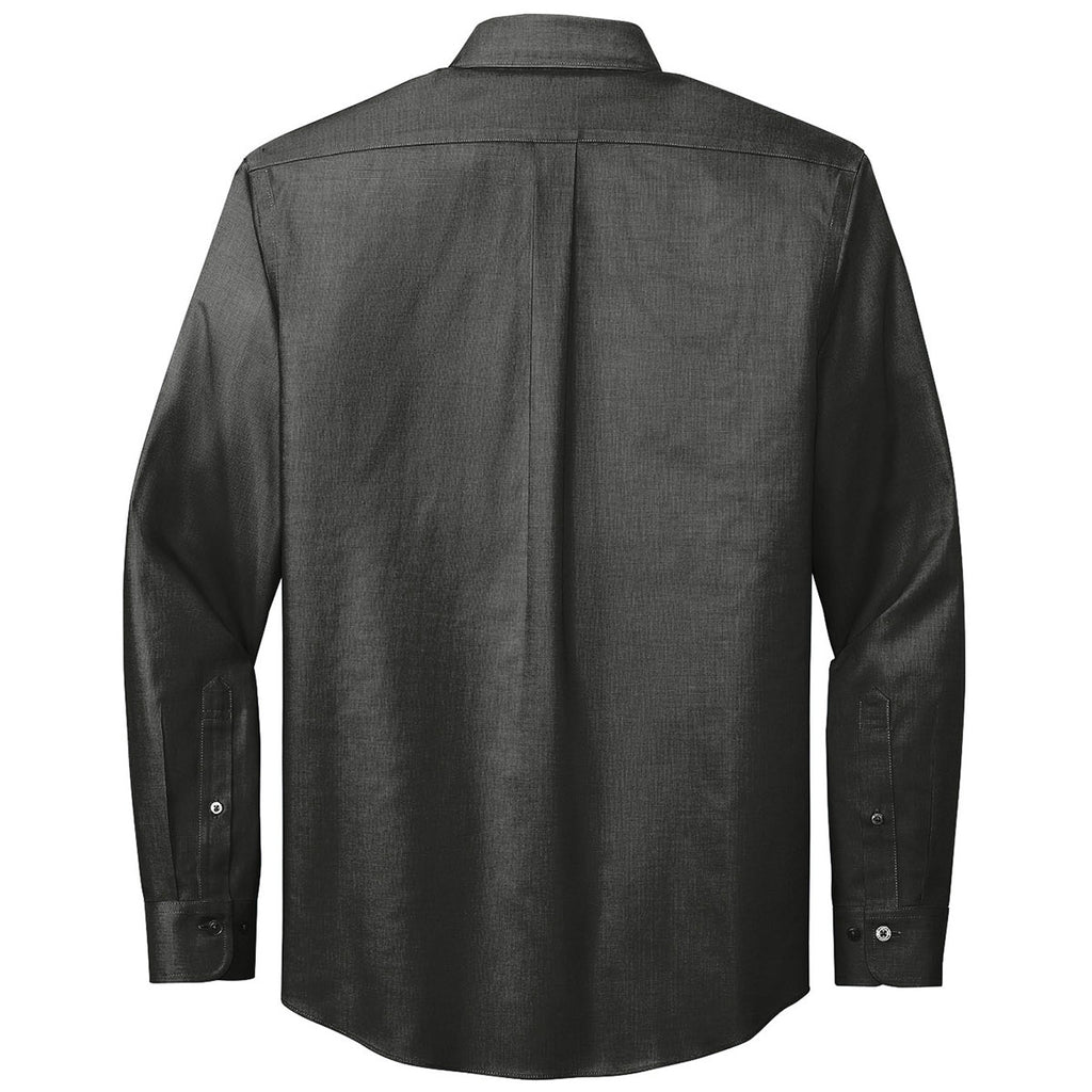Brooks Brothers Men's Deep Black Wrinkle-Free Stretch Nailhead Shirt
