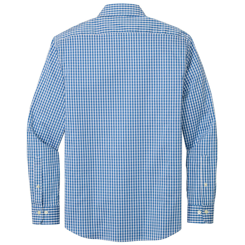 Brooks Brothers Men's Charter Blue Check Tech Stretch Patterned Shirt