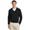 Brooks Brothers Men's Deep Black Cotton Stretch V-Neck Sweater