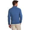 Brooks Brothers Men's Charter Blue Heather Cotton Stretch Quarter Zip Sweater