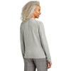 Brooks Brothers Women's Light Shadow Grey Heather Cotton Stretch Cardigan Sweater