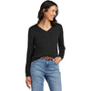 Brooks Brothers Women's Deep Black Washable Merino V-Neck Sweater