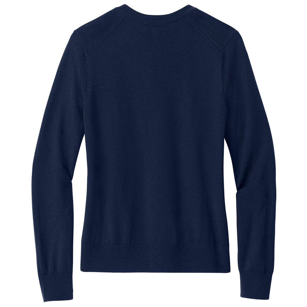 Brooks Brothers Women's Navy Blazer Washable Merino Cardigan Sweater