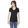 American Apparel Women's Heather Black Poly-Cotton Short Sleeve Crewneck T-Shirt