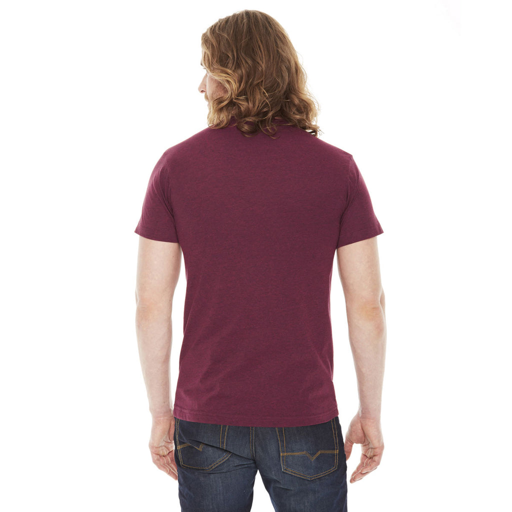American Apparel Unisex Heather Cranberry Poly-Cotton Short Sleeve Crewneck T-Shirt