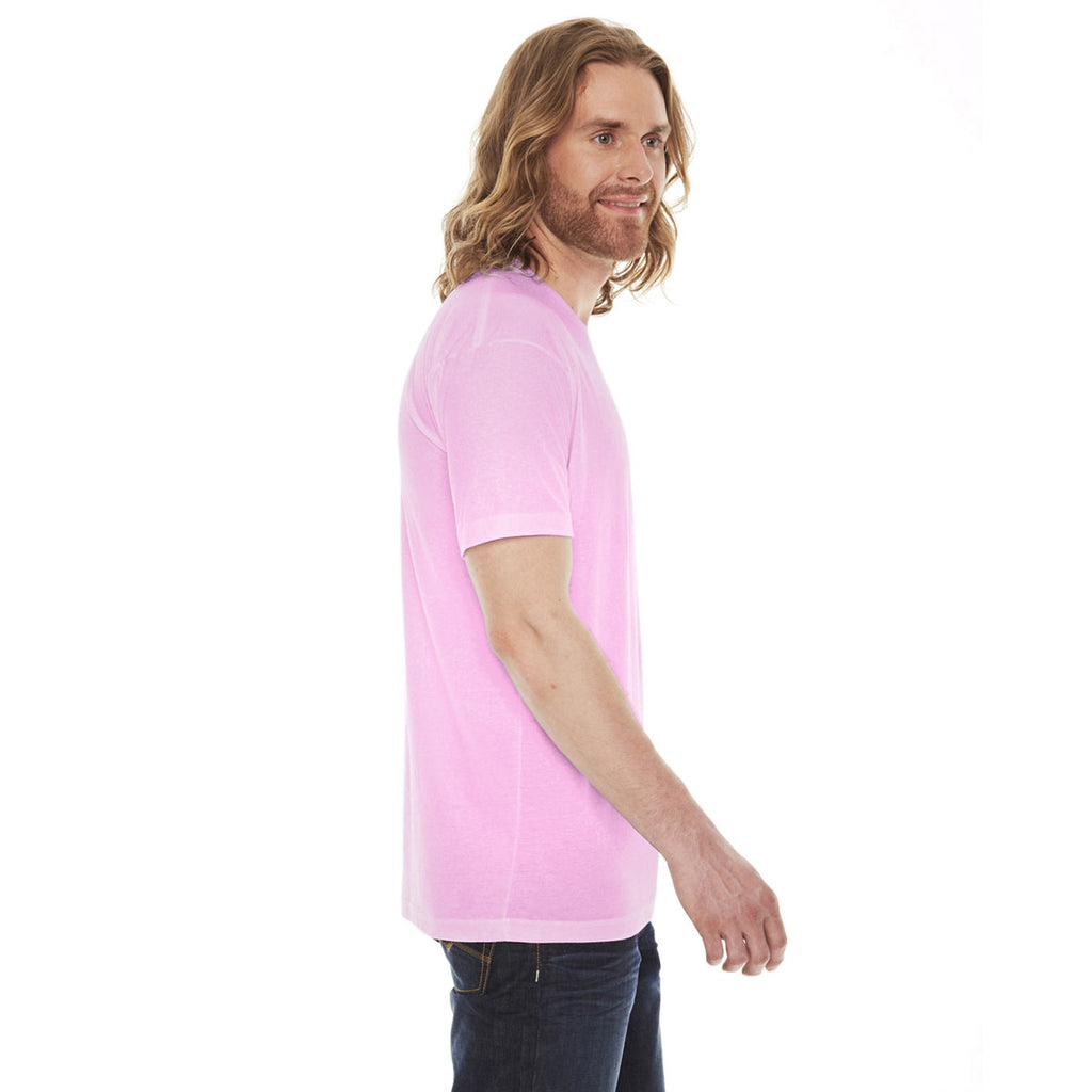 American Apparel Unisex Pink Poly-Cotton Short Sleeve Crewneck T-Shirt