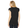 BELLA+CANVAS Women's Black Flowy Muscle Tee With Rolled Cuffs