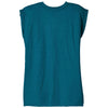 BELLA+CANVAS Women's Heather Deep Teal Flowy Muscle Tee With Rolled Cuffs