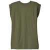 BELLA+CANVAS Women's Heather Olive Flowy Muscle Tee With Rolled Cuffs