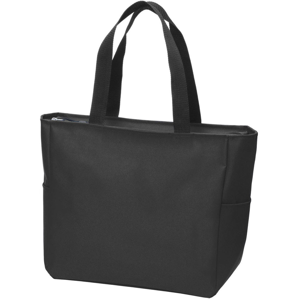 Port Authority Black Essential Zip Tote