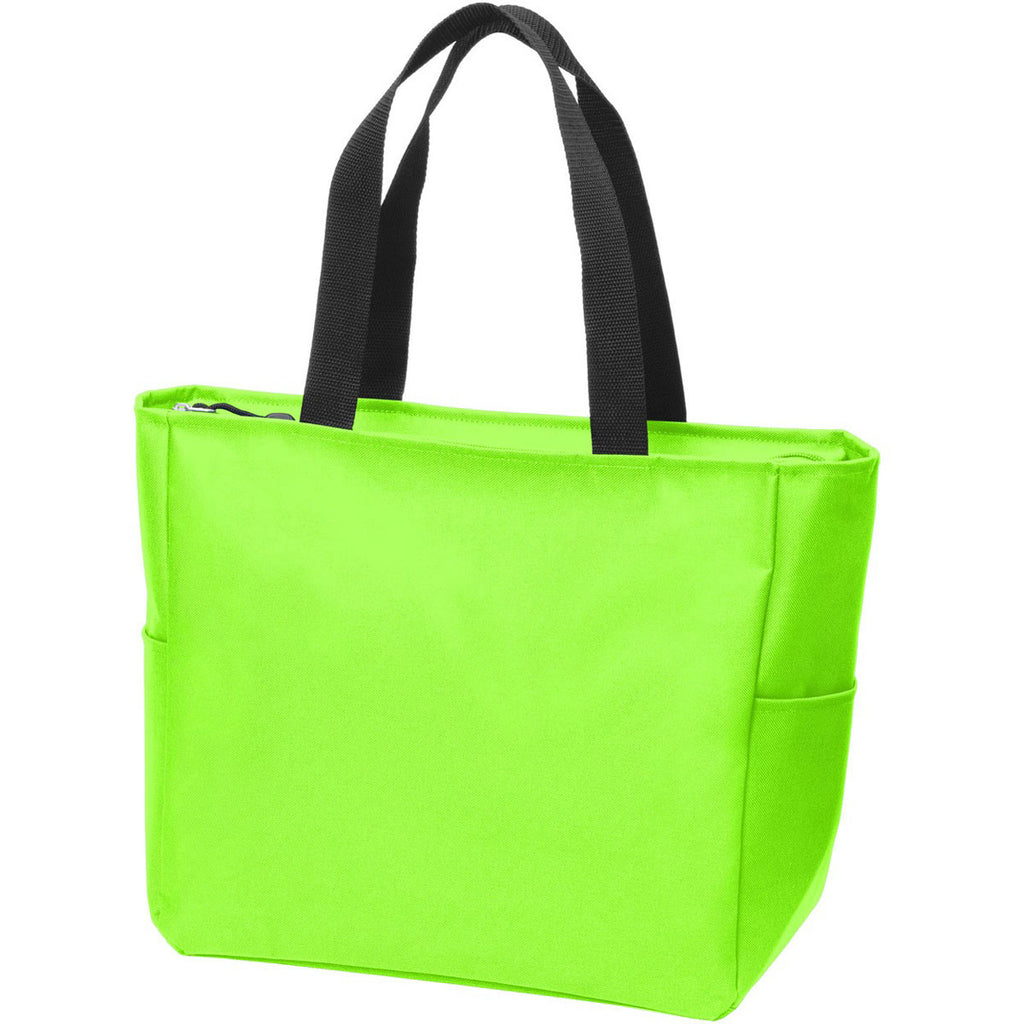 Port Authority Neon Green Essential Zip Tote