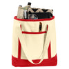 Port Authority Natural/Red Large Cotton Canvas Tote