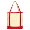 Port Authority Natural/Red Large Cotton Canvas Tote