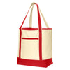 Port Authority Natural/Red Large Cotton Canvas Tote