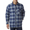 Backpacker Men's Blue Green Flannel Shirt Jacket with Quilted Lining